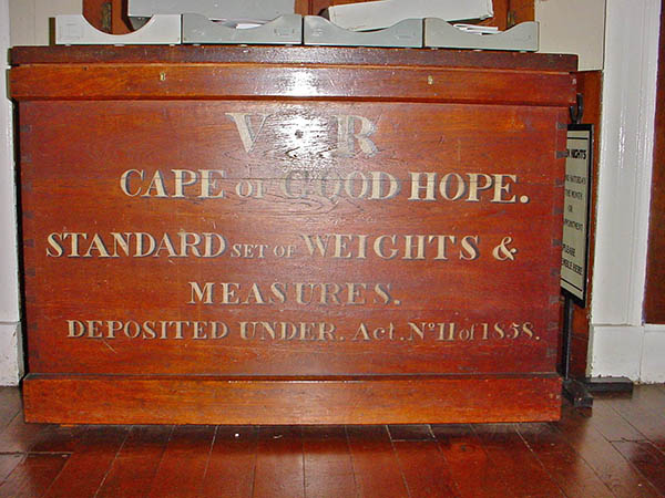 Box that contained the standard weights and measur